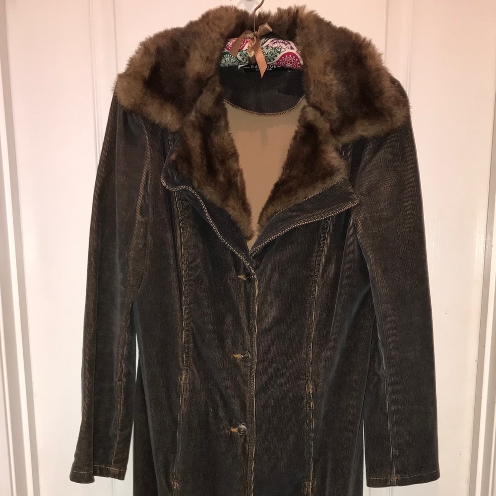 Coat Corduroy with Faux Fur by Rampage